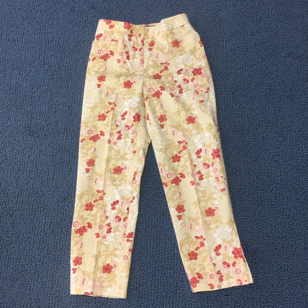 NWOT Real Clothes Saks floral ankle length pants